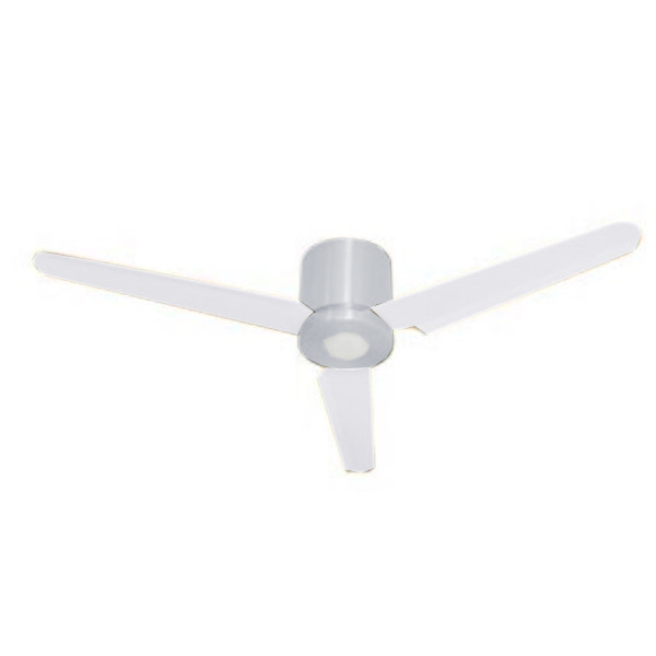 Ventilatore FLAT LED bianco satinato 3 pale trasparenti