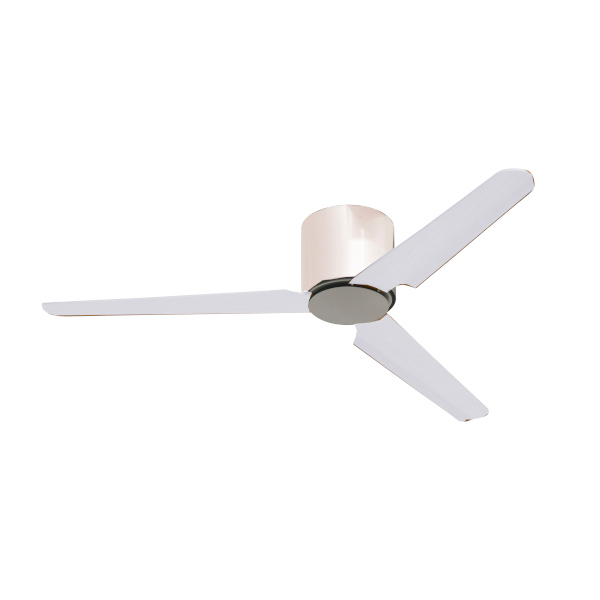 FLAT brushed nickel fan with 3 transparent blades