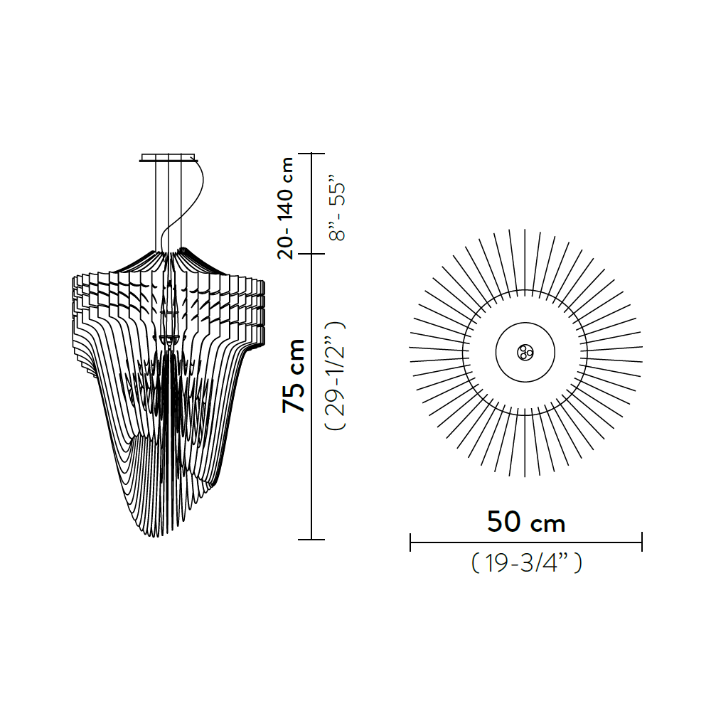 aria sospensione-slamp-lampada a sospensione-schema tecnico