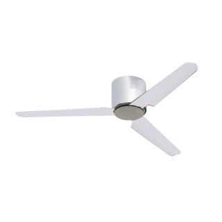 FLAT white satin fan with 3 transparent blades
