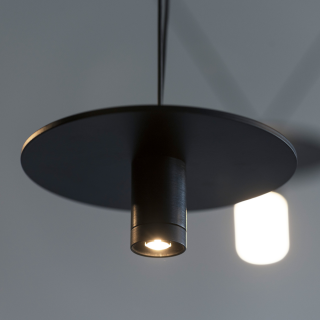 D02 Pendant 4 Nero 3000K Luce puntuale 45°