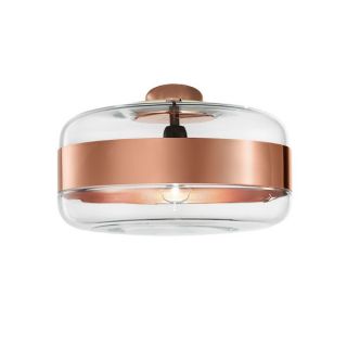 Futura Soffitto 40cm Rame/Cristallo Trasparente