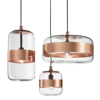 Futura Sospensione 3 Rame/Cristallo Trasparente