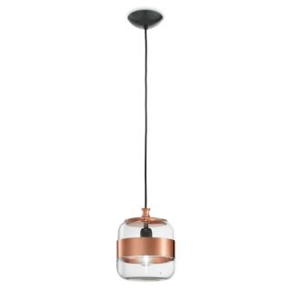 Futura Sospensione 20cm Rame/Cristallo Trasparente