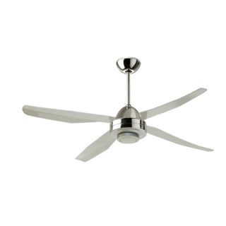 Libellula LED chrome 4-blade fan Ø127