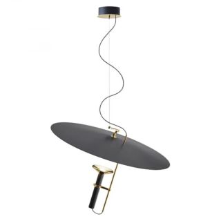 Luna Sospensione Oro/Nero 3000K