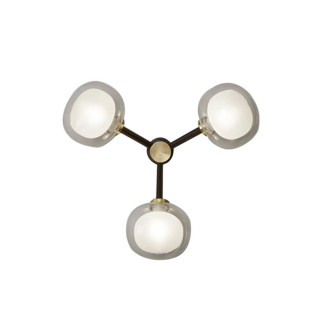 Nabila 552.73 Parete - Soffitto Nero Opaco - Ottone Spazzolato - Vetro Trasparente