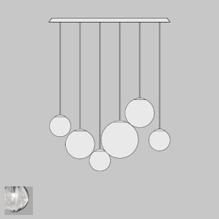 Puppet Sospensione 6 Cristallo/Cromo