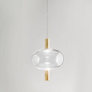 Riflesso Sospensione 1 Oro/Cristallo Trasparente