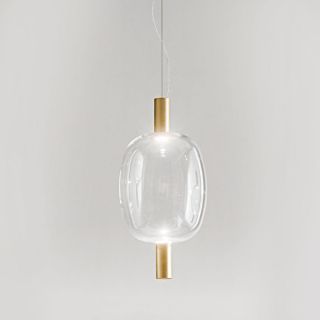 Riflesso Sospensione 2 Oro/Cristallo Trasparente