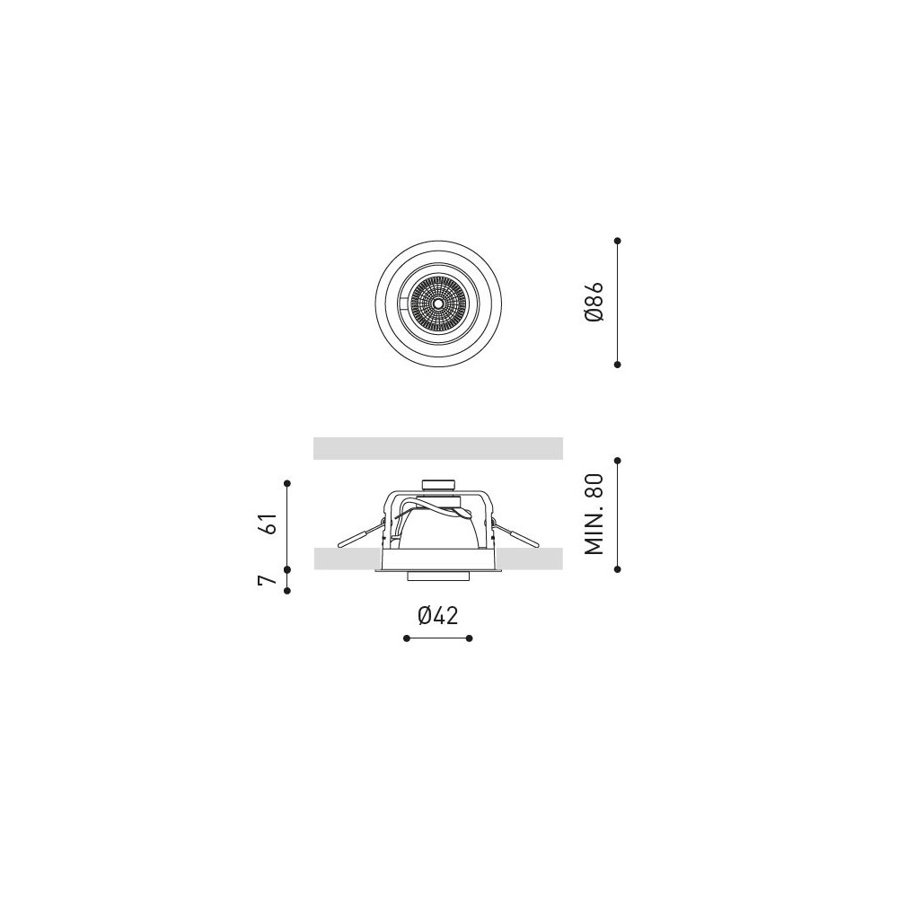 pop up-arkoslight-incasso orientabile-schema tecnico