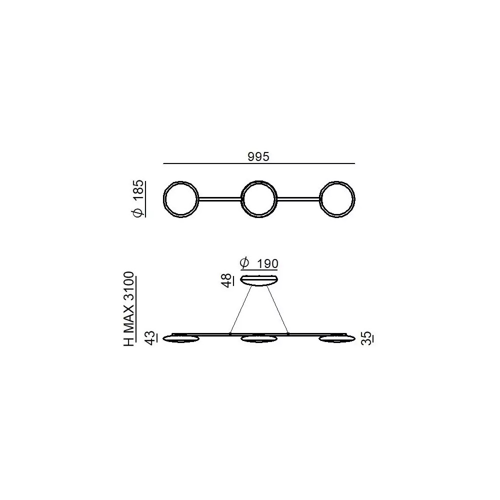 vivaldi-linea light-lampada a sospensione-schema tecnico